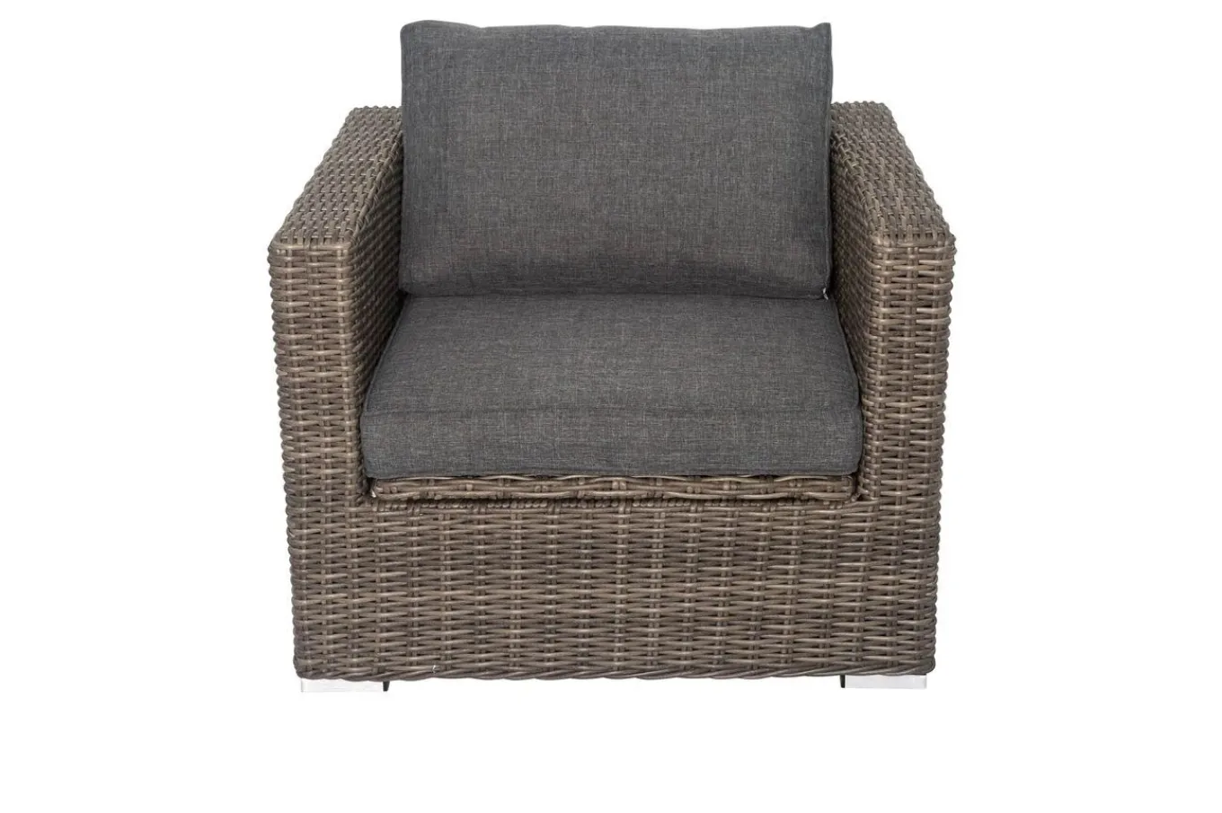 Clearance Sessel, grau, Polyrattan, 94 x 82 x 70 cm, wasserfeste Kissenbox Polyrattan-Gartenmöbel|Gartenlounge