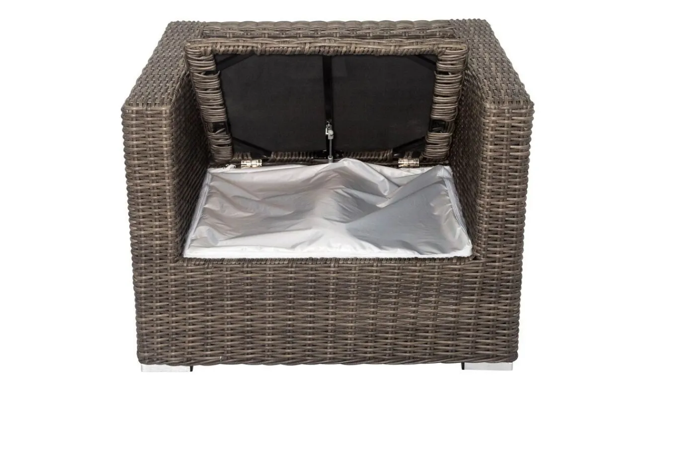 Clearance Sessel, grau, Polyrattan, 94 x 82 x 70 cm, wasserfeste Kissenbox Polyrattan-Gartenmöbel|Gartenlounge
