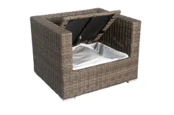 Clearance Sessel, grau, Polyrattan, 94 x 82 x 70 cm, wasserfeste Kissenbox Polyrattan-Gartenmöbel|Gartenlounge