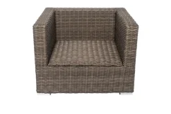 Clearance Sessel, grau, Polyrattan, 94 x 82 x 70 cm, wasserfeste Kissenbox Polyrattan-Gartenmöbel|Gartenlounge