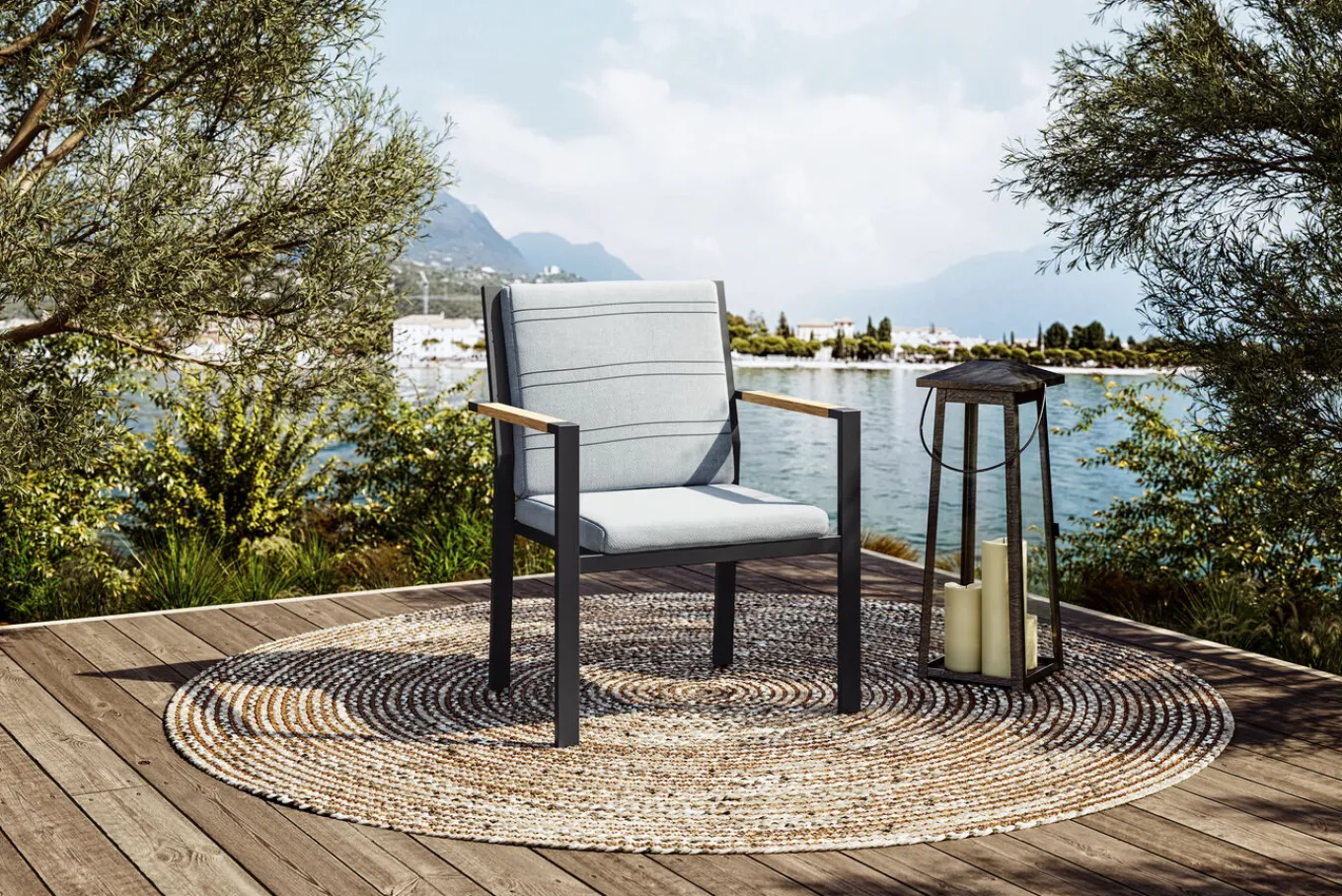 Best Sessel, hellgrau, Alu/Polyester, pulverbeschichtet, hohe Belastbarkeit Aluminium-Gartenmöbel|Gartenstühle & Gartensessel