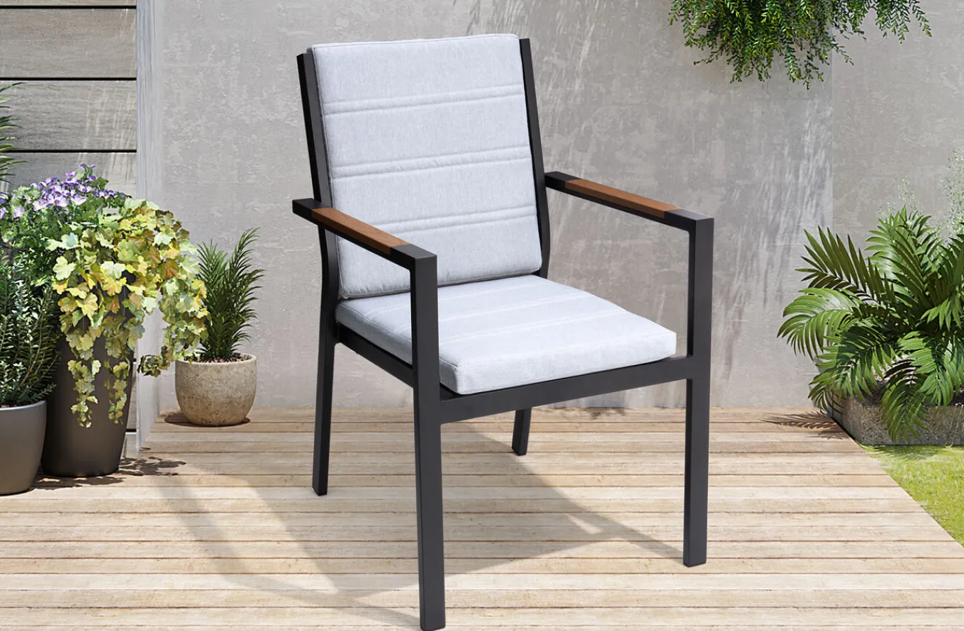 Best Sessel, hellgrau, Alu/Polyester, pulverbeschichtet, hohe Belastbarkeit Aluminium-Gartenmöbel|Gartenstühle & Gartensessel