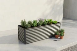 Best Set Hochbeet mit Erweiterungsmodul, anthrazit, Aluminium-Zink-Stahl, 180+80cm Hochbeet