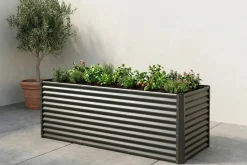Best Set Hochbeet mit Erweiterungsmodul, anthrazit, Aluminium-Zink-Stahl, 180+80cm Hochbeet