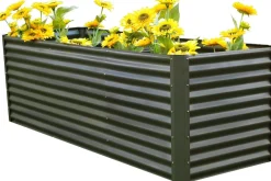 Outlet Set Hochbeet mit Erweiterungsmodul, anthrazit, Aluminium-Zink-Stahl, 120+80cm Hochbeet