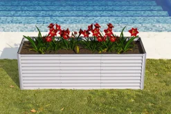 Best Set Hochbeet mit Erweiterungsmodul, silber, Aluminium-Zink-Stahl, 180+80cm Hochbeet