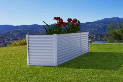 Best Set Hochbeet mit Erweiterungsmodul, silber, Aluminium-Zink-Stahl, 180+80cm Hochbeet