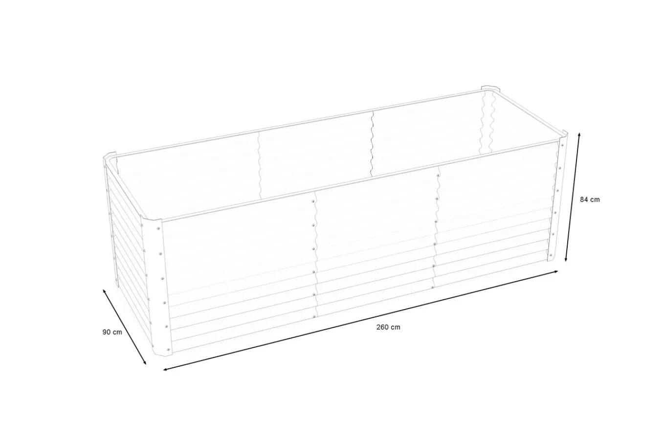Best Set Hochbeet mit Erweiterungsmodul, silber, Aluminium-Zink-Stahl, 180+80cm Hochbeet
