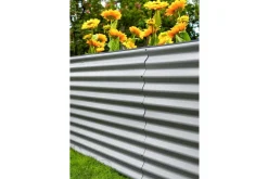 Sale Set Hochbeet mit Erweiterungsmodul, silber, Aluminium-Zink-Stahl, 120+80cm Hochbeet