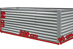 Sale Set Hochbeet mit Erweiterungsmodul, silber, Aluminium-Zink-Stahl, 120+80cm Hochbeet
