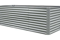 Sale Set Hochbeet mit Erweiterungsmodul, silber, Aluminium-Zink-Stahl, 120+80cm Hochbeet