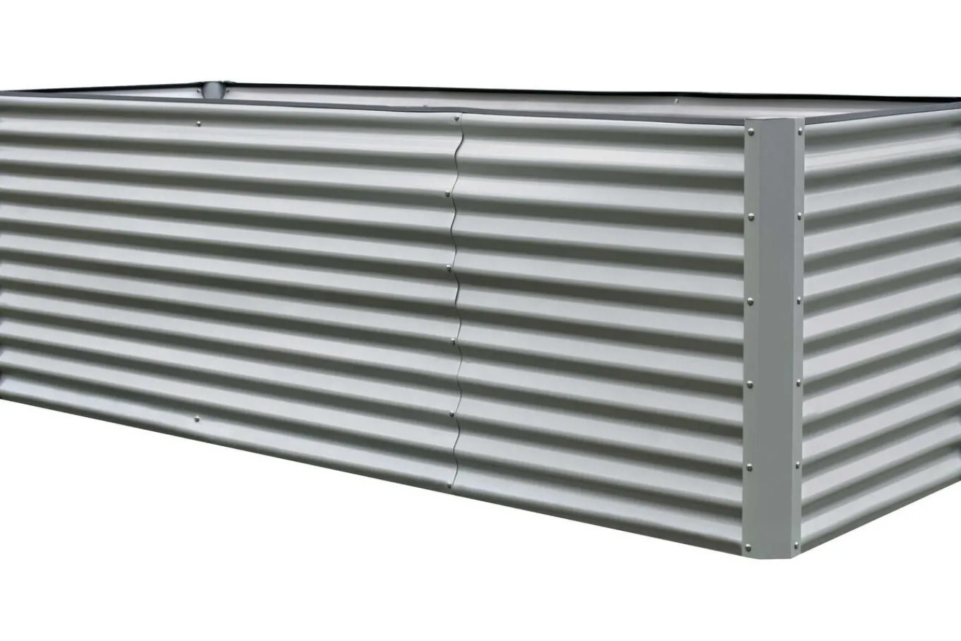 Sale Set Hochbeet mit Erweiterungsmodul, silber, Aluminium-Zink-Stahl, 120+80cm Hochbeet
