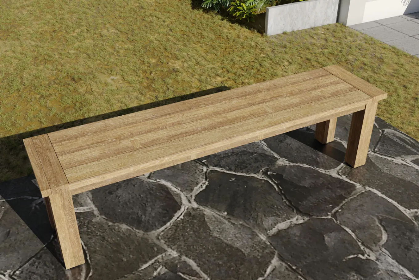 Clearance Sitzbank, natur, recyceltes SLVK-Teakholz, 170 x 40 x 45 cm Gartenbänke & Gartensofas