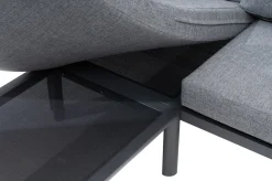 Best 3-Sitzer Sofa, anthrazit matt, Alu/Polyester, 167x75x66 cm, inklusive Hocker und Beistelltisch Gartenlounge|Aluminium-Gartenmöbel