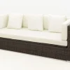 Hot 3-Sitzer Sofa, braun marmoriert, Polyrattan, 210 x 85 x 70 cm, wasserfeste Kissenbox Polyrattan-Gartenmöbel|Gartenlounge