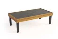 Best Skagen Couchtisch, Anthrazit, Teak/Aluminium, 125x65 cm, Pflegeleicht Gartentische|Teak-Gartenmöbel
