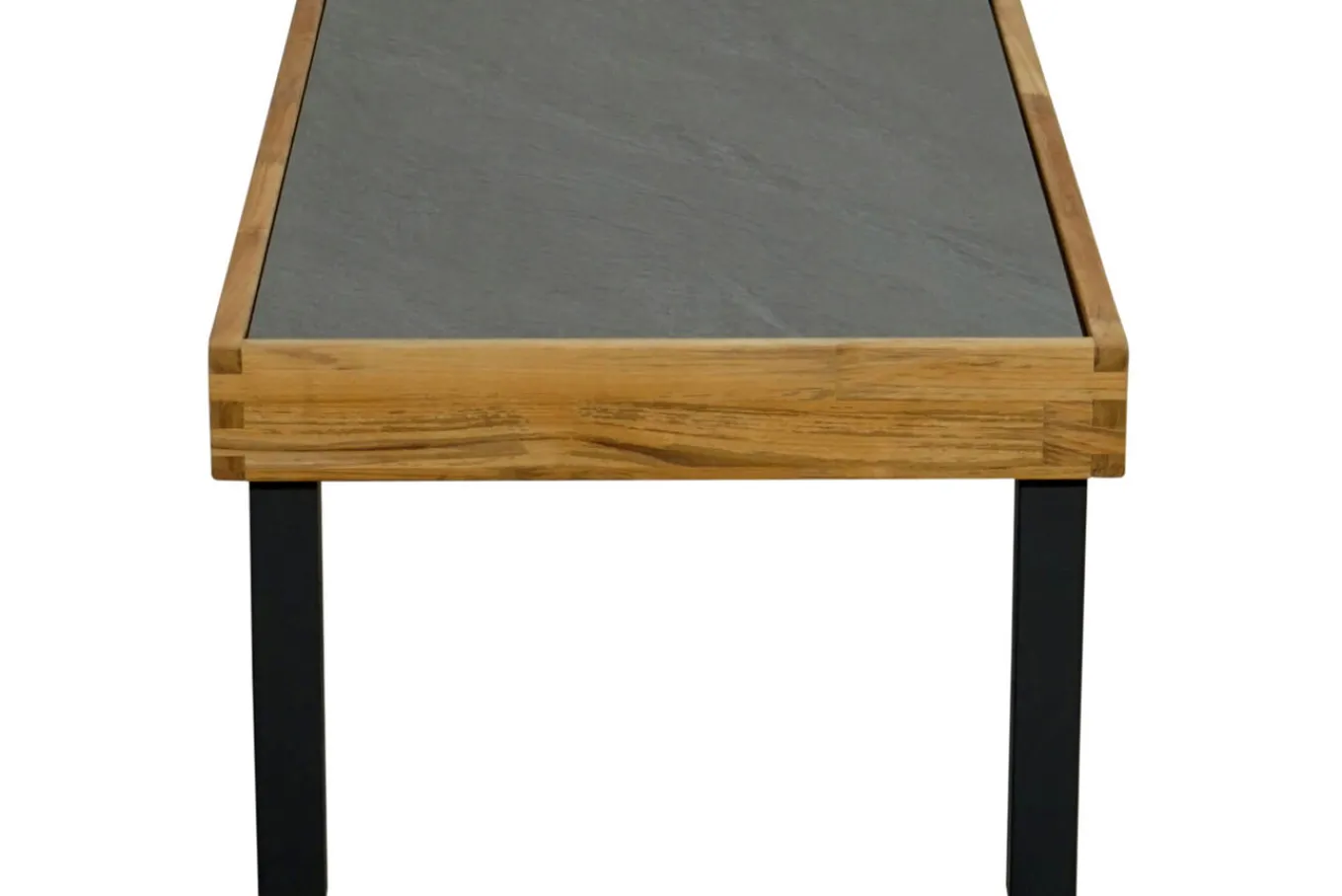 Best Skagen Couchtisch, Anthrazit, Teak/Aluminium, 125x65 cm, Pflegeleicht Gartentische|Teak-Gartenmöbel