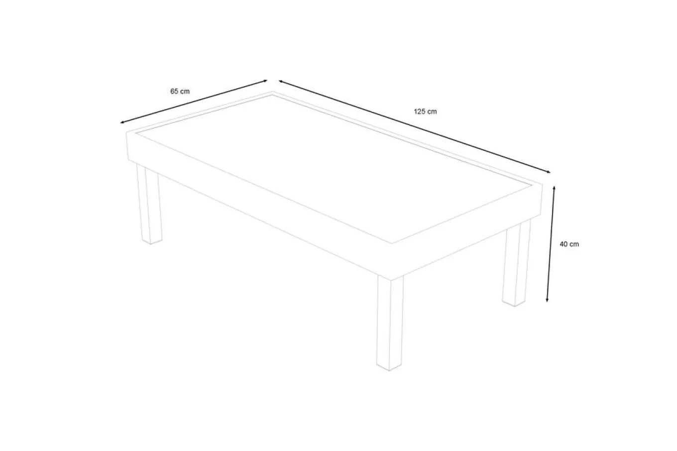 Best Skagen Couchtisch, Anthrazit, Teak/Aluminium, 125x65 cm, Pflegeleicht Gartentische|Teak-Gartenmöbel