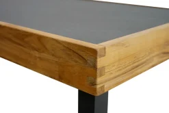 Best Skagen Couchtisch, Anthrazit, Teak/Aluminium, 125x65 cm, Pflegeleicht Gartentische|Teak-Gartenmöbel