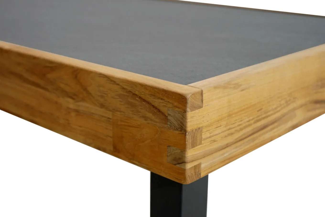 Best Skagen Couchtisch, Anthrazit, Teak/Aluminium, 125x65 cm, Pflegeleicht Gartentische|Teak-Gartenmöbel
