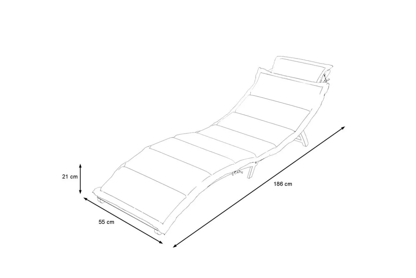 Discount Sonnenliege, Akazie/Polyester, 186 x 55 x 21 cm, inkl. Auflage, FSC®-zertifiziertes Produkt Gartenliegen