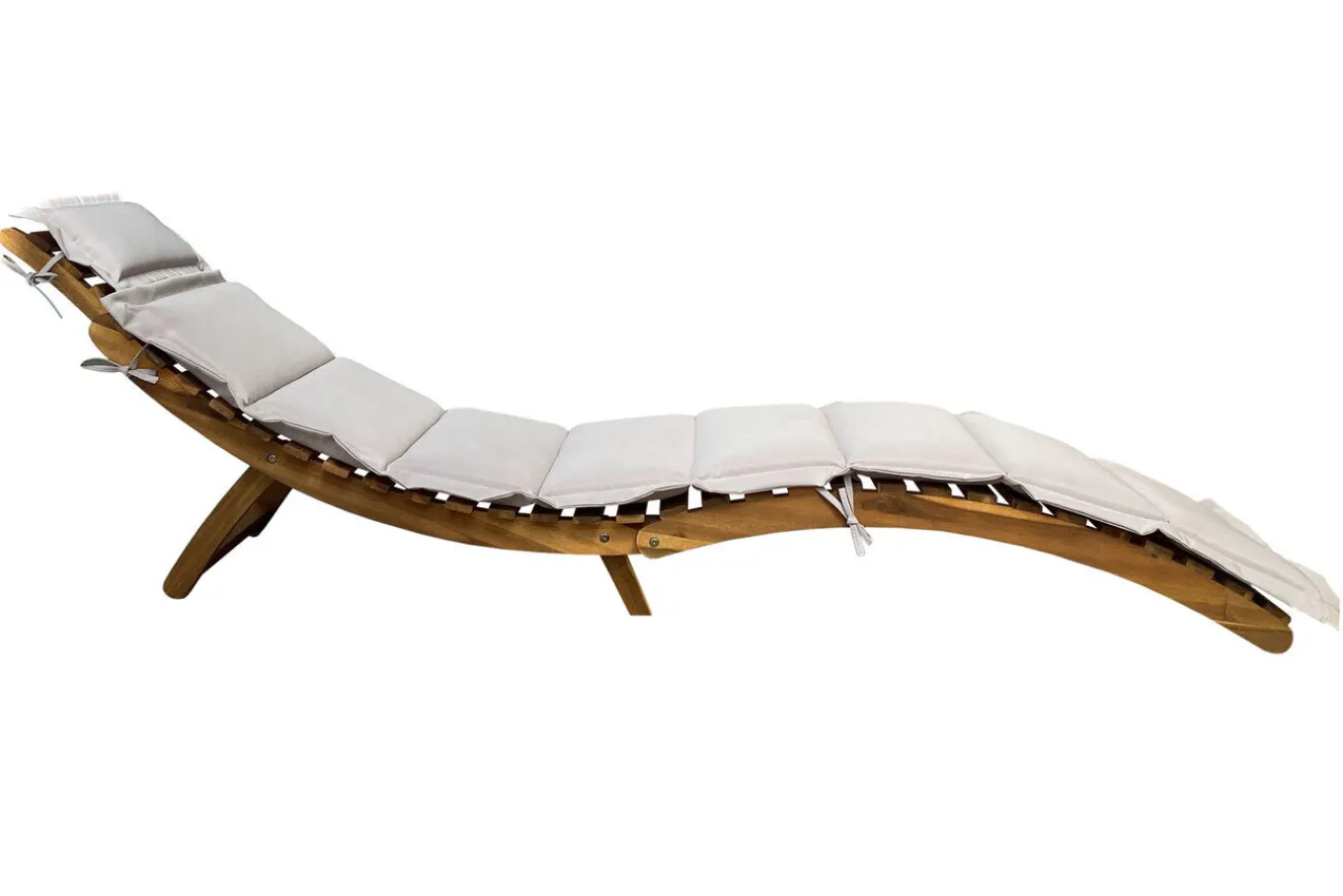 Discount Sonnenliege, Akazie/Polyester, 186 x 55 x 21 cm, inkl. Auflage, FSC®-zertifiziertes Produkt Gartenliegen