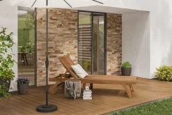 Best Sonnenliege, natur, Akazie, Geölt, Rollbar, Vertikal Verstellbar, FSC®-zertifiziertes Produkt Gartenliegen