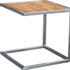 Discount Sonnenliegen-Set, silber, Edelstahl/Teak, 195,5x74x35cm, mit Armlehnen, inkl. Beistelltisch 45x45cm, FSC®-zertifiziertes Produkt Gartenliegen