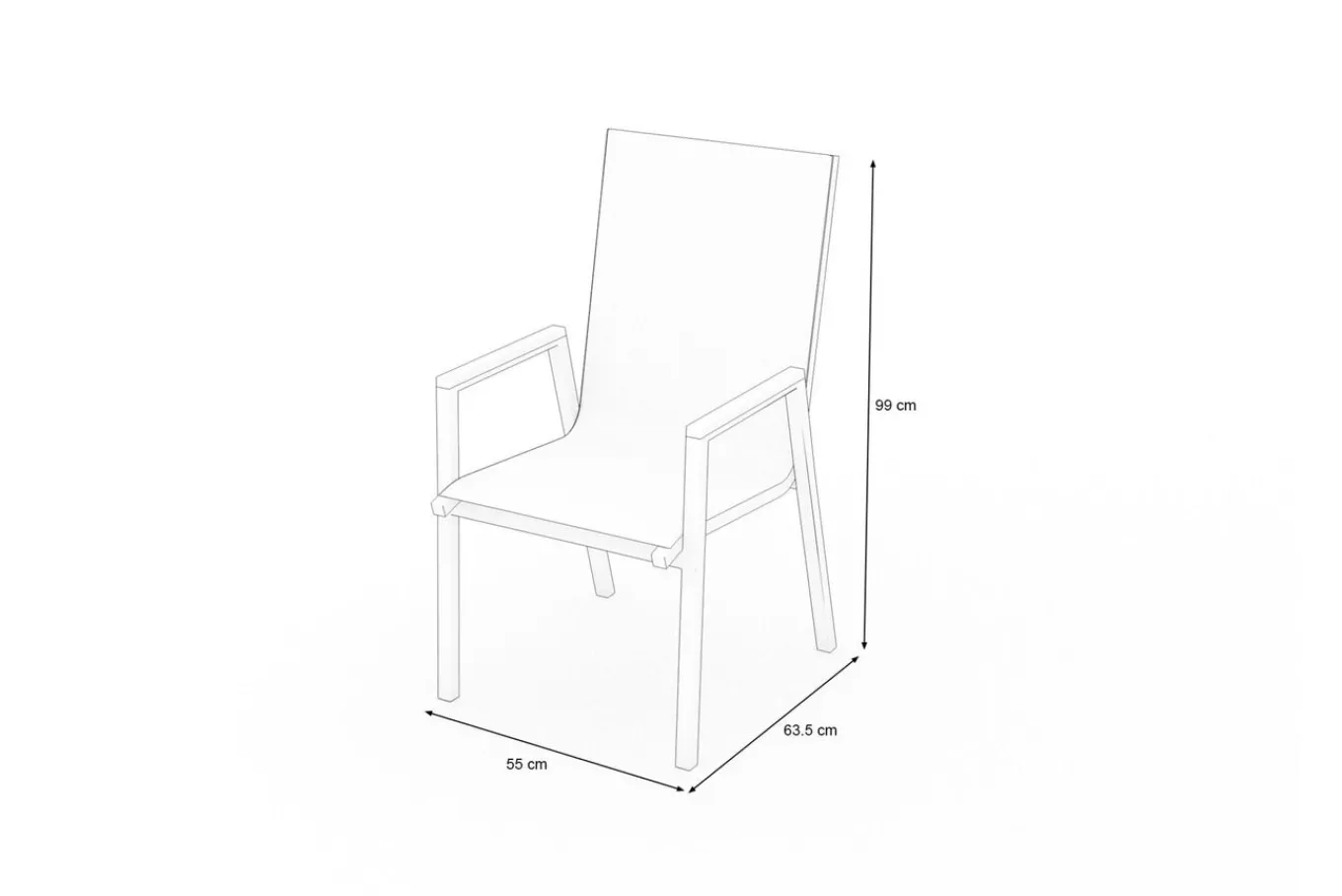 Online Stapelsessel, anthrazit matt, Alu/Textilene, pulverbeschichtet, robust, witterungsbeständig Aluminium-Gartenmöbel|Gartenstühle & Gartensessel