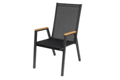 Online Stapelsessel, anthrazit matt, Alu/Textilene, pulverbeschichtet, robust, witterungsbeständig Aluminium-Gartenmöbel|Gartenstühle & Gartensessel