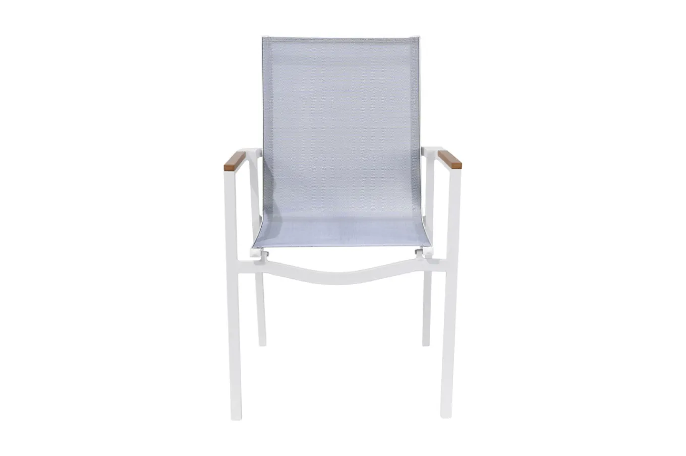 Outlet Stapelsessel, creme/weiß pulverbeschichtet, Alu/Textilene, langlebiges Material, stapelbar Aluminium-Gartenmöbel|Gartenstühle & Gartensessel