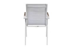 Outlet Stapelsessel, creme/weiß pulverbeschichtet, Alu/Textilene, langlebiges Material, stapelbar Aluminium-Gartenmöbel|Gartenstühle & Gartensessel