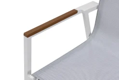 Outlet Stapelsessel, creme/weiß pulverbeschichtet, Alu/Textilene, langlebiges Material, stapelbar Aluminium-Gartenmöbel|Gartenstühle & Gartensessel