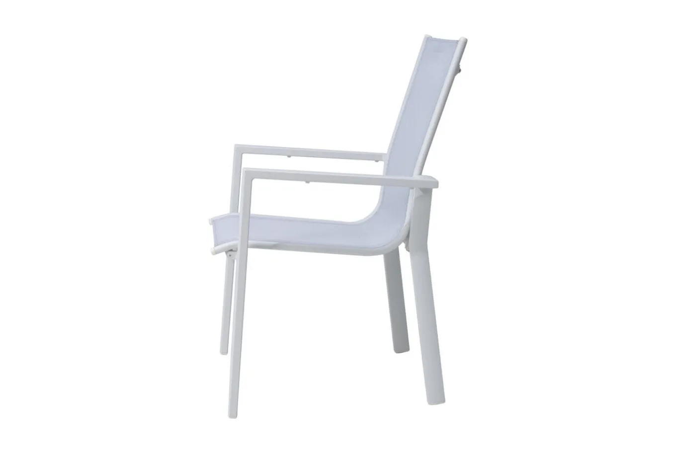 Outlet Stapelsessel, creme/weiß, Alu/Textilene, stapelbar, pulverbeschichtet, robuste Konstruktion Aluminium-Gartenmöbel|Gartenstühle & Gartensessel