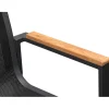 Discount Stapelstuhl, anthrazit matt, Alu/Textilene, Armlehnen aus Teak, pulverbeschichtet Gartenstühle & Gartensessel