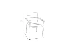 Hot Stapelstuhl, Teakholz/Edelstahl, 57x57x85cm, FSC®-zertifiziertes Produkt Edelstahl-Gartenmöbel|Gartenstühle & Gartensessel