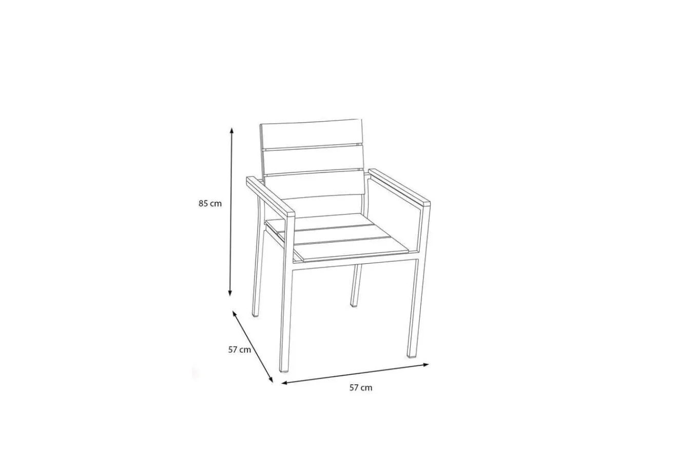 Hot Stapelstuhl, Teakholz/Edelstahl, 57x57x85cm, FSC®-zertifiziertes Produkt Edelstahl-Gartenmöbel|Gartenstühle & Gartensessel