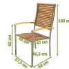 Online Stuhl aus Edelstahl/Teakholz mit hoher Rückenlehne und Armlehnen, stapelbar, FSC®-zertifiziertes Produkt Edelstahl-Gartenmöbel|Gartenstühle & Gartensessel