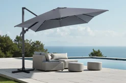 New Sydney Ampelschirm, grau, Aluminium, 400 x 300 cm, UV-beständig, wasserabweisend, mit Air-Vent System, langlebiges Material Sonnenschirme