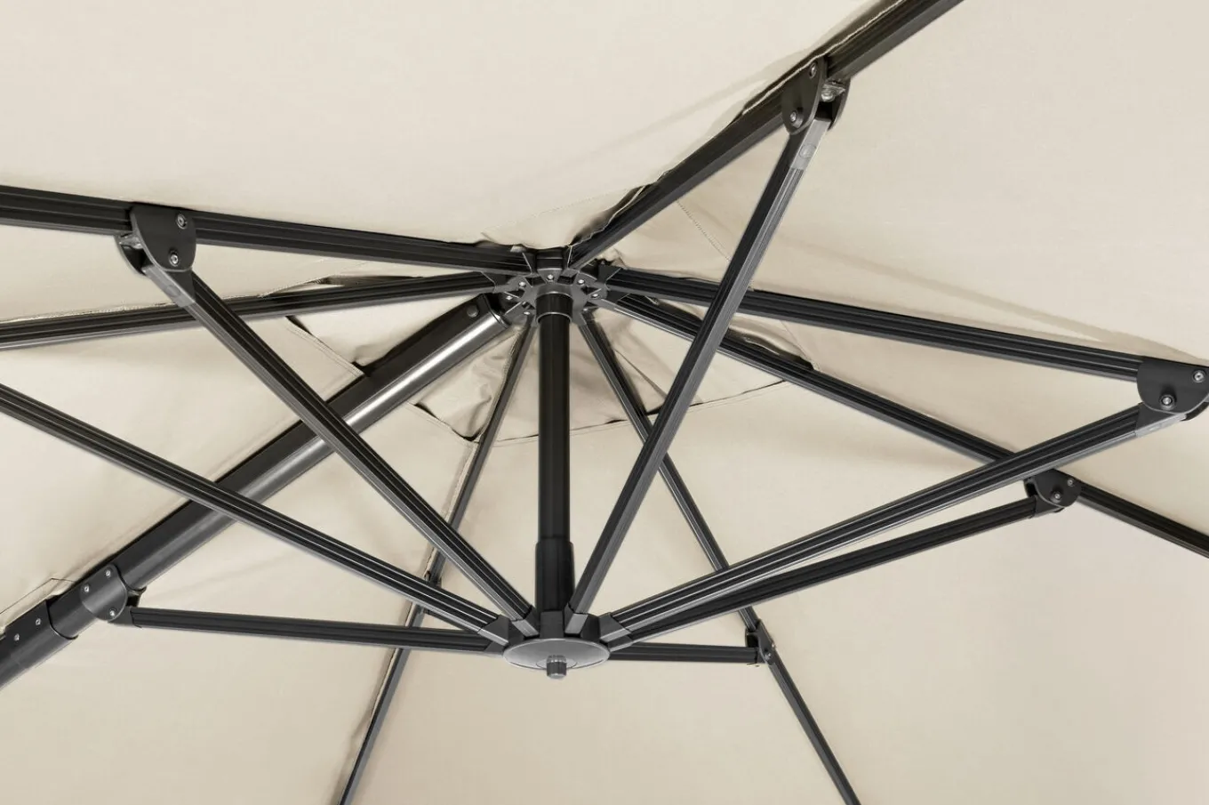 New Sydney Ampelschirm, weiß/creme, Aluminium/Polyester, 300 x 300 cm, inkl. Kreuzständer, UV-beständig Sonnenschirme