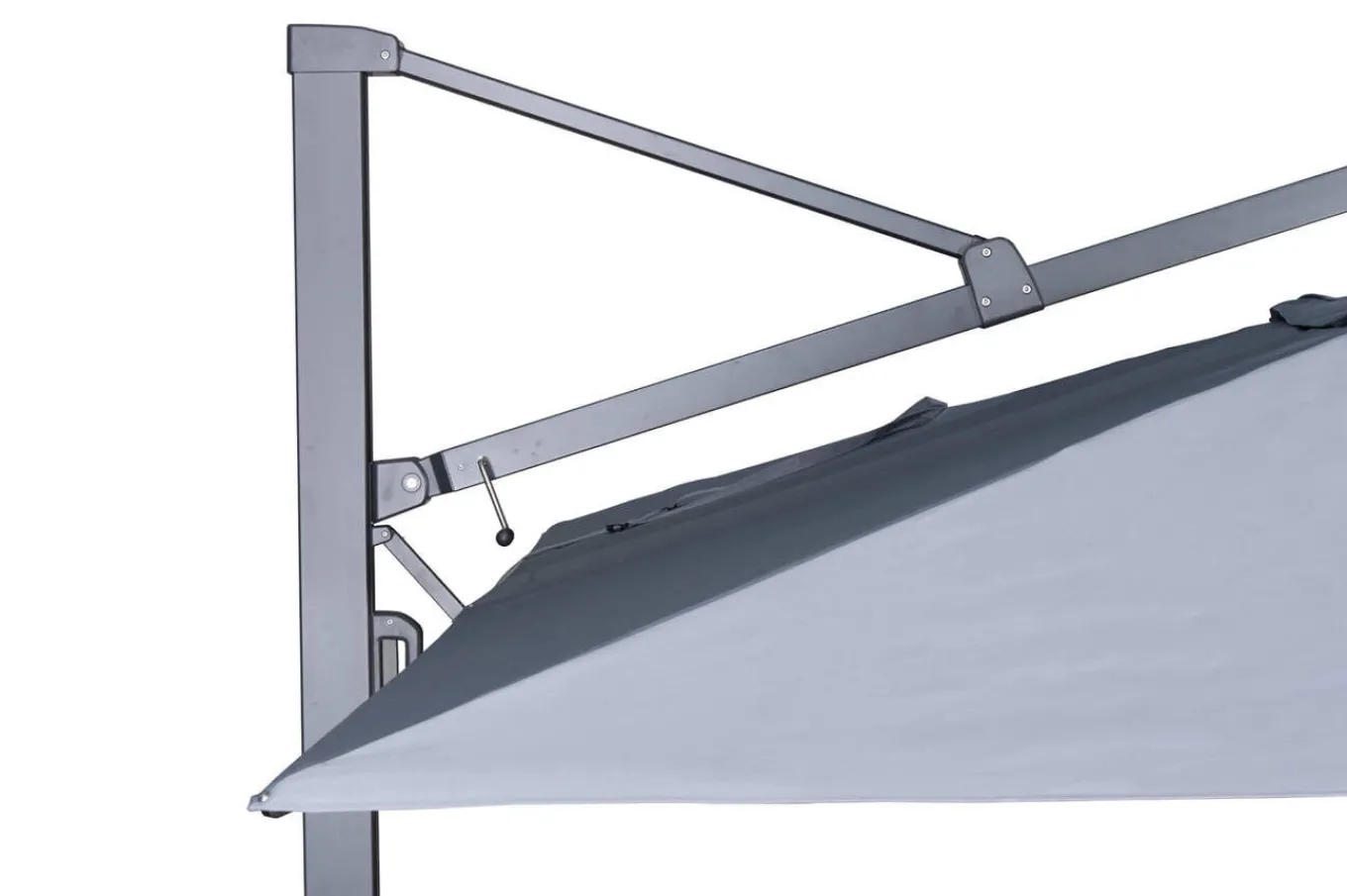 Sydney Ampelschirm, anthrazit matt/grau, Alu/Polyester,350 x 350 cm, mit Air-Vent System, inkl. Schirmständer Sonnenschirme