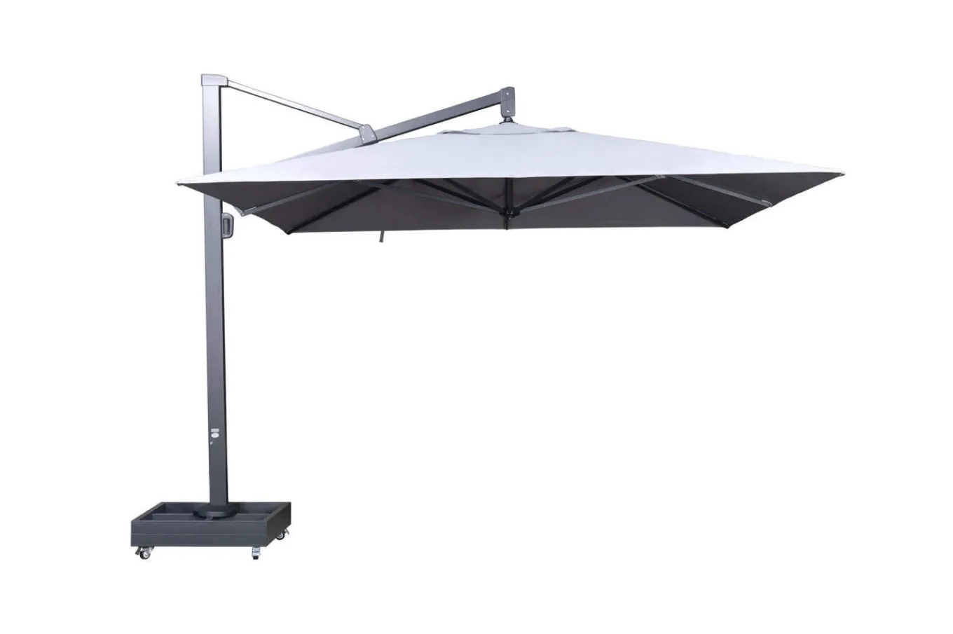 Sydney Ampelschirm, anthrazit matt/grau, Alu/Polyester,350 x 350 cm, mit Air-Vent System, inkl. Schirmständer Sonnenschirme