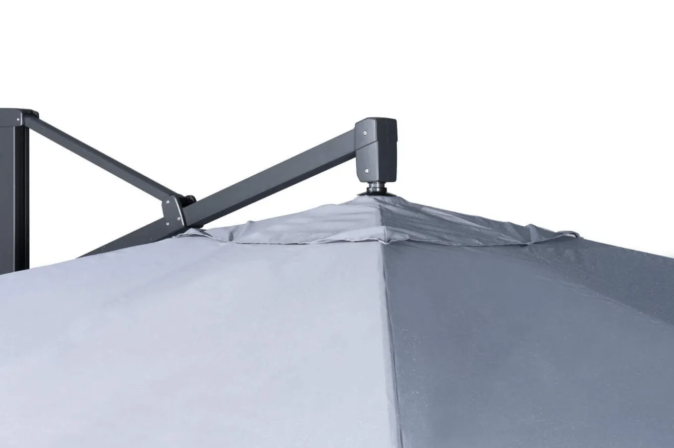 Sydney Ampelschirm, anthrazit matt/grau, Alu/Polyester,350 x 350 cm, mit Air-Vent System, inkl. Schirmständer Sonnenschirme