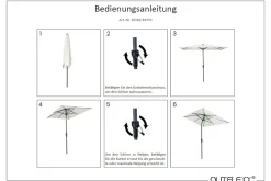 Discount Sydney Mittelstockschirm, anthrazit/creme, pulverbesch. Aluminium/Polyester PA-beschichtet, 270 x 150 cm Sonnenschirme