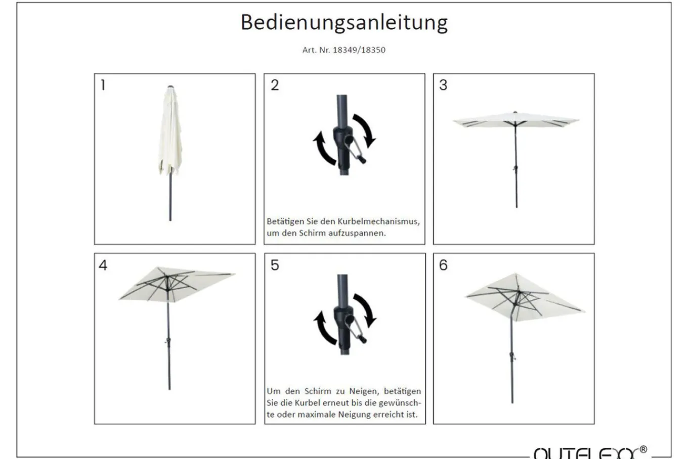 Discount Sydney Mittelstockschirm, anthrazit/creme, pulverbesch. Aluminium/Polyester PA-beschichtet, 270 x 150 cm Sonnenschirme