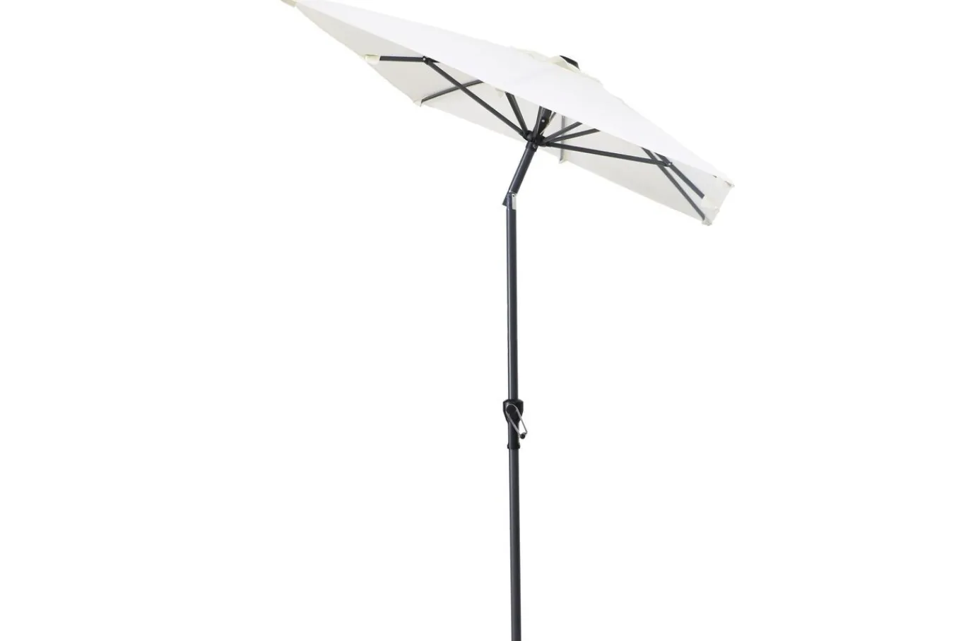Discount Sydney Mittelstockschirm, anthrazit/creme, pulverbesch. Aluminium/Polyester PA-beschichtet, 270 x 150 cm Sonnenschirme