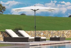 Discount Sydney Mittelstockschirm, anthrazit/creme, pulverbesch. Aluminium/Polyester PA-beschichtet, 270 x 150 cm Sonnenschirme