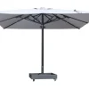 Clearance Sydney Sonnenschirm, grau, Aluminium, 400 x 400 cm, mit Air-Vent System, UV-Schutz, pulverbeschichtet, inkl. befüllbarem Schirmständer Sonnenschirme