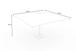 Clearance Sydney Sonnenschirm, grau, Aluminium, 400 x 400 cm, mit Air-Vent System, UV-Schutz, pulverbeschichtet, inkl. befüllbarem Schirmständer Sonnenschirme