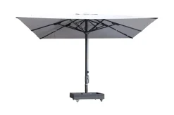 New Sydney Sonnenschirm , grau, Alu/Polyester, 400 x 400 cm, mit Air-Vent System, pulverbeschichtet, inkl. befüllbarem Schirmständer Sonnenschirme